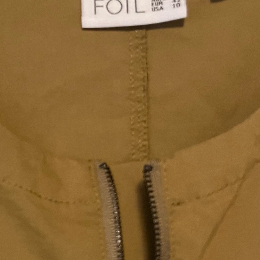 Foil zip front green dress - Picture 2 of 4